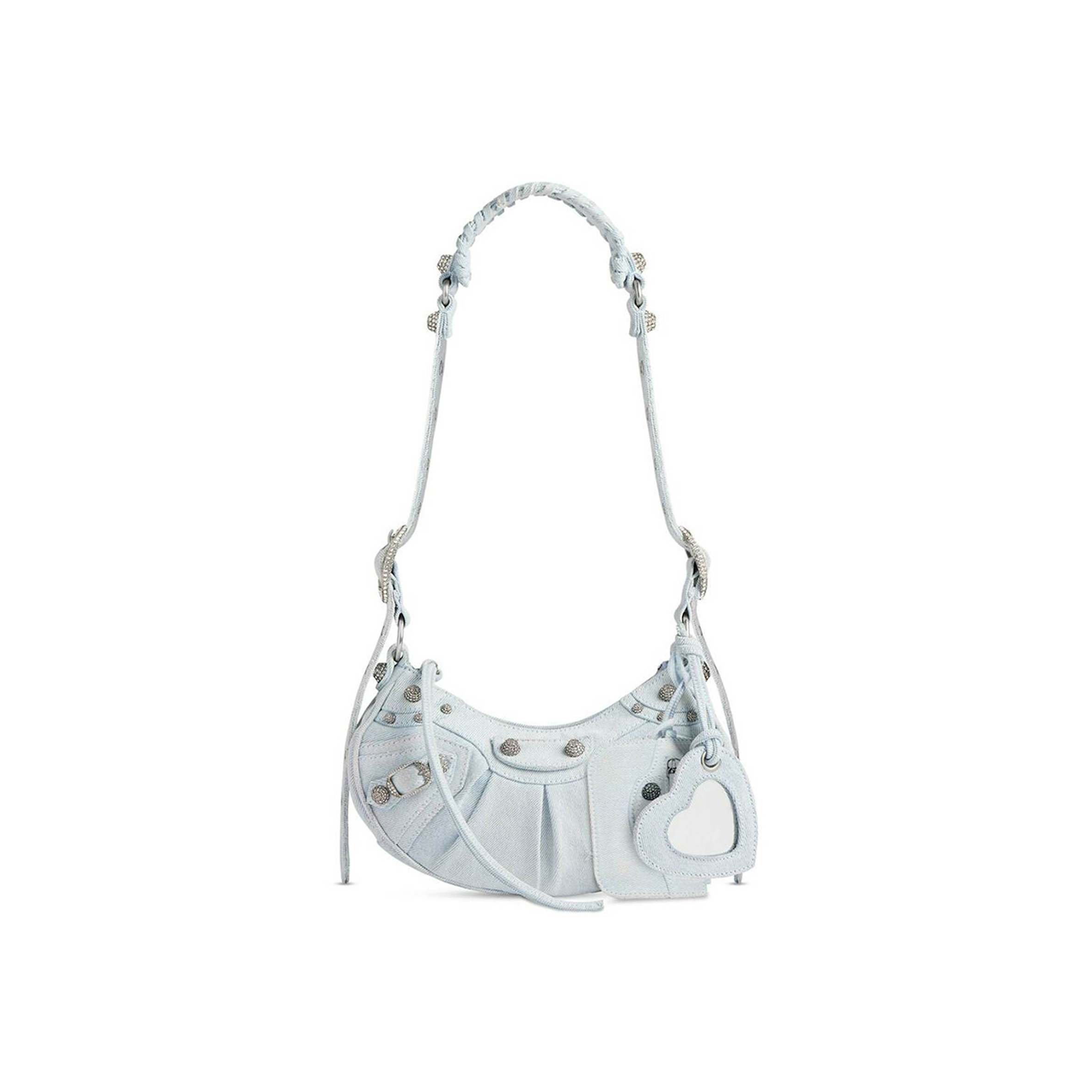 BALENCIAGA WOMEN'S LE CAGOLE SHOULDER BAG XS IN DENIM BLUE 6713092AABV4651 (25.9*16*9.9cm)